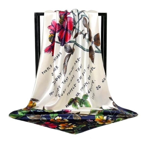 Fashion Head Scarf Headwraps for Women Silky Scarf Female Satin Print 35 x 35 in - Picture 10 of 13